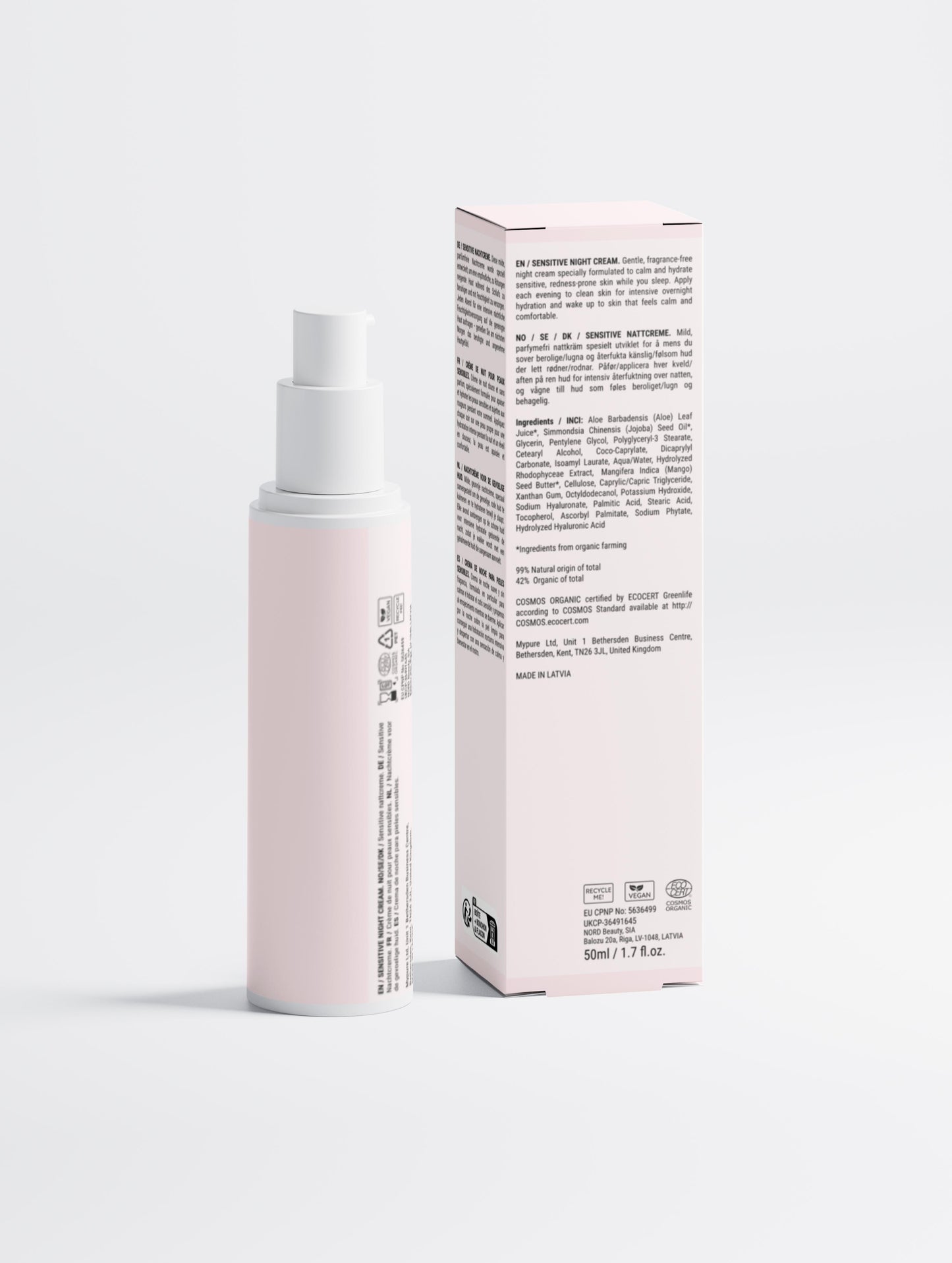 Sensitive Skin Overnight Cream, Fragrance-Free - Lunessio