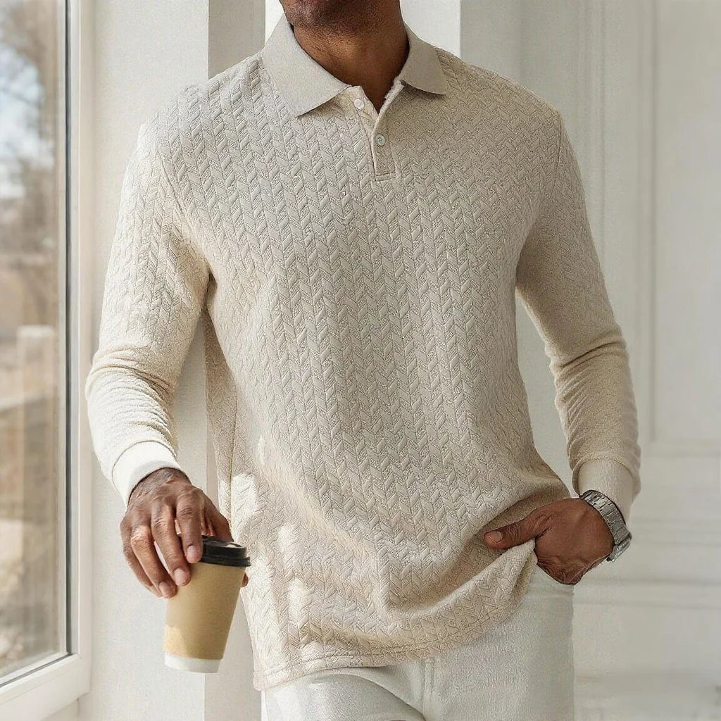 THE SORRENTO – TEXTURED LONG SLEEVE POLO