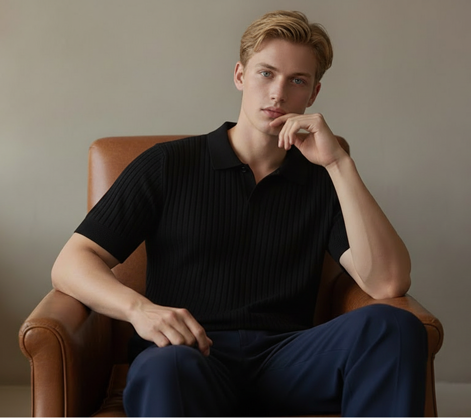 CAPRI – RIBBED KNIT POLO