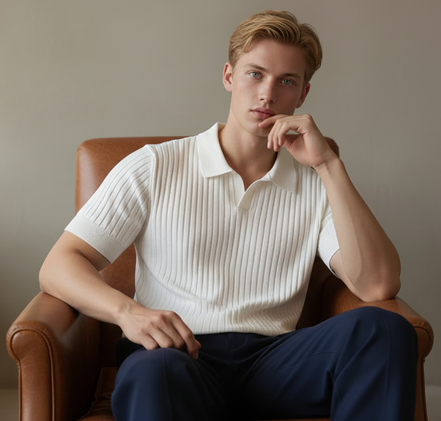 CAPRI – RIBBED KNIT POLO