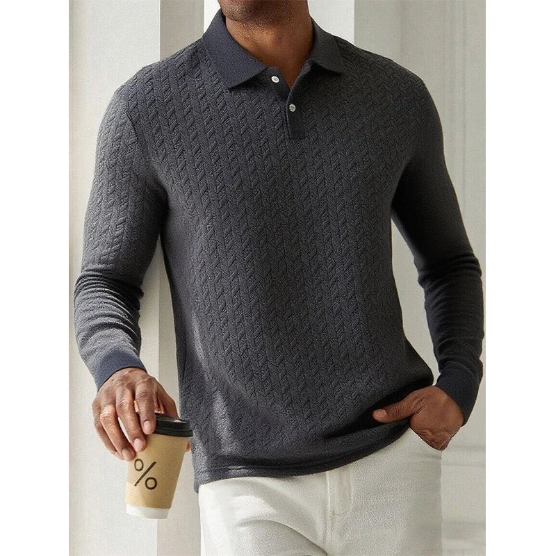 THE SORRENTO – TEXTURED LONG SLEEVE POLO