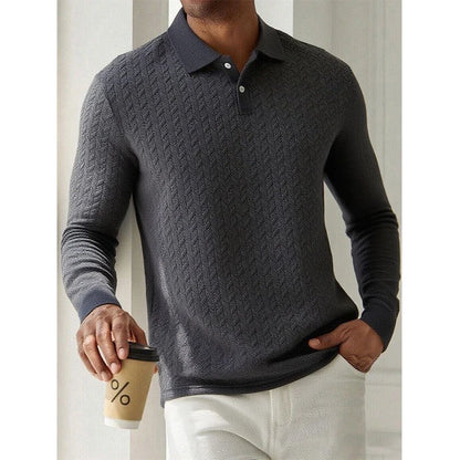 THE SORRENTO – TEXTURED LONG SLEEVE POLO