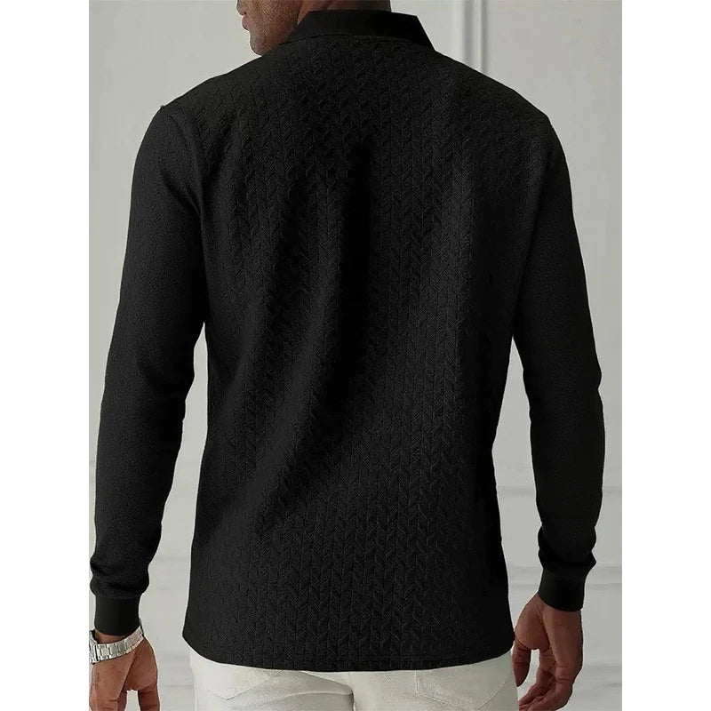THE SORRENTO – TEXTURED LONG SLEEVE POLO