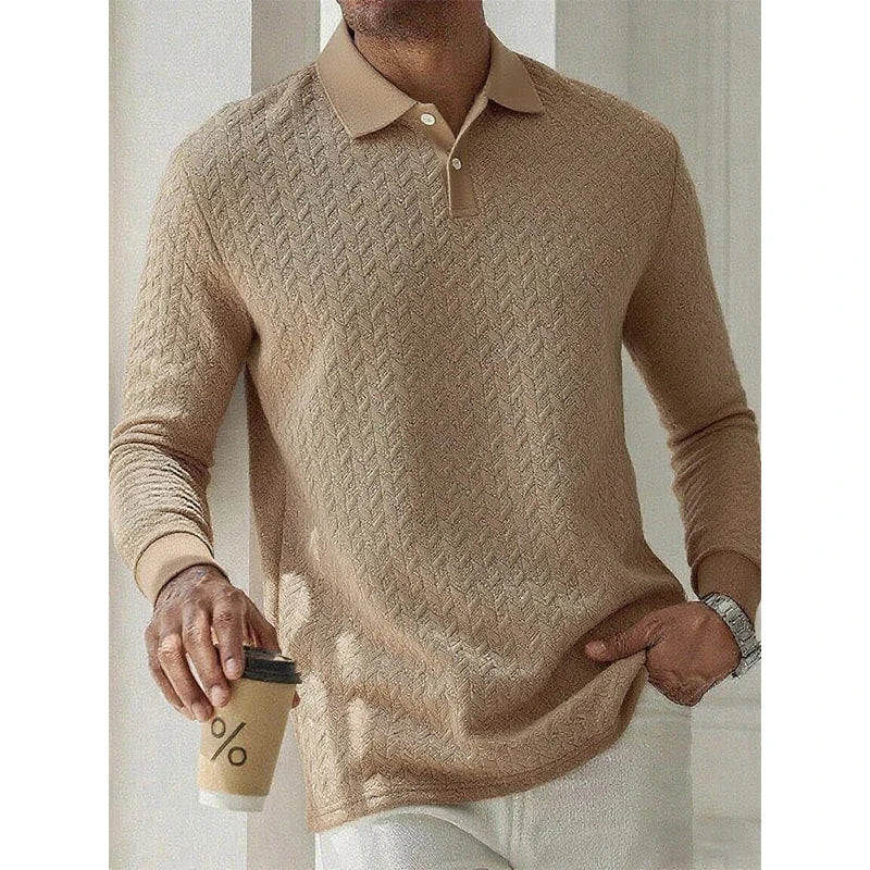 THE SORRENTO – TEXTURED LONG SLEEVE POLO