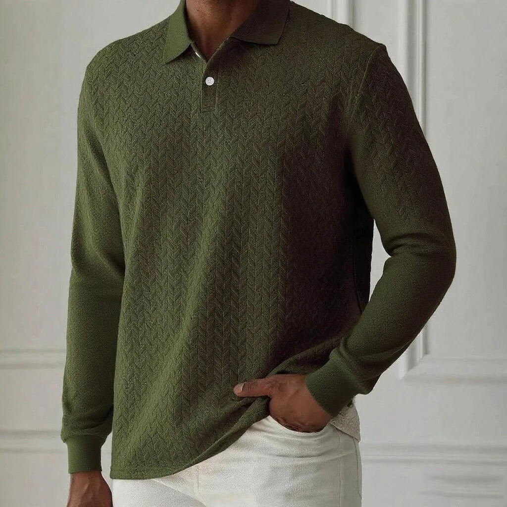 THE SORRENTO – TEXTURED LONG SLEEVE POLO