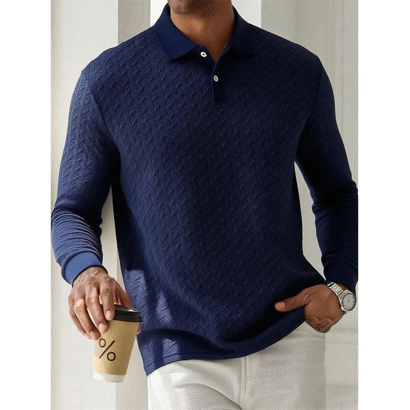 THE SORRENTO – TEXTURED LONG SLEEVE POLO