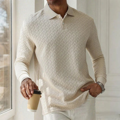 THE SORRENTO – TEXTURED LONG SLEEVE POLO