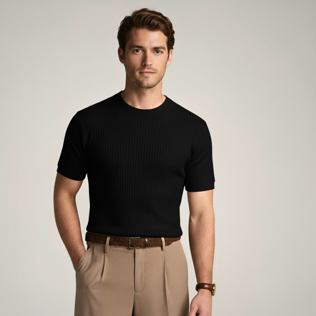 FIRENZE – RIBBED KNIT TEE
