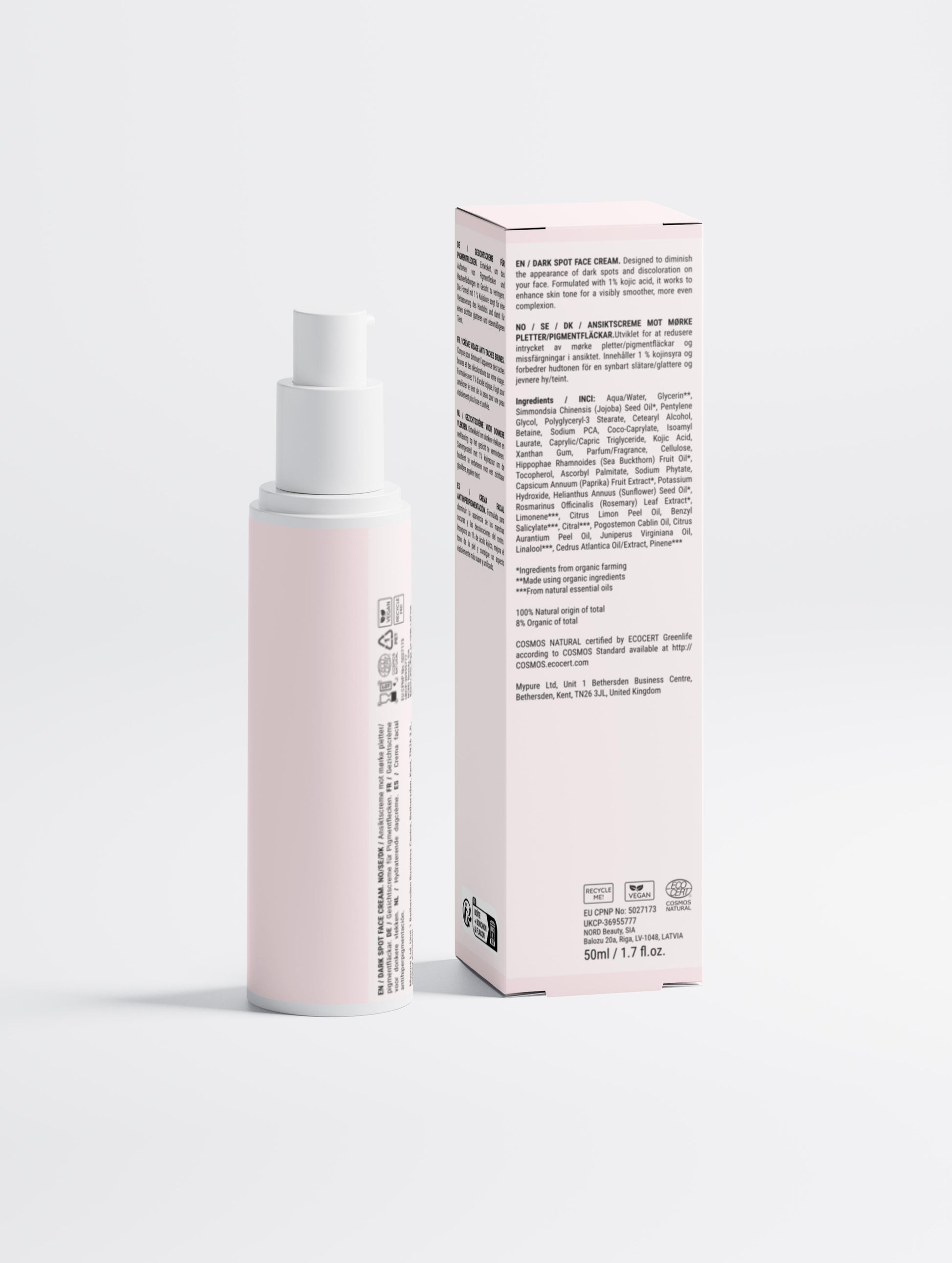 Dark Spot Face Cream with Kojic Acid - Lunessio