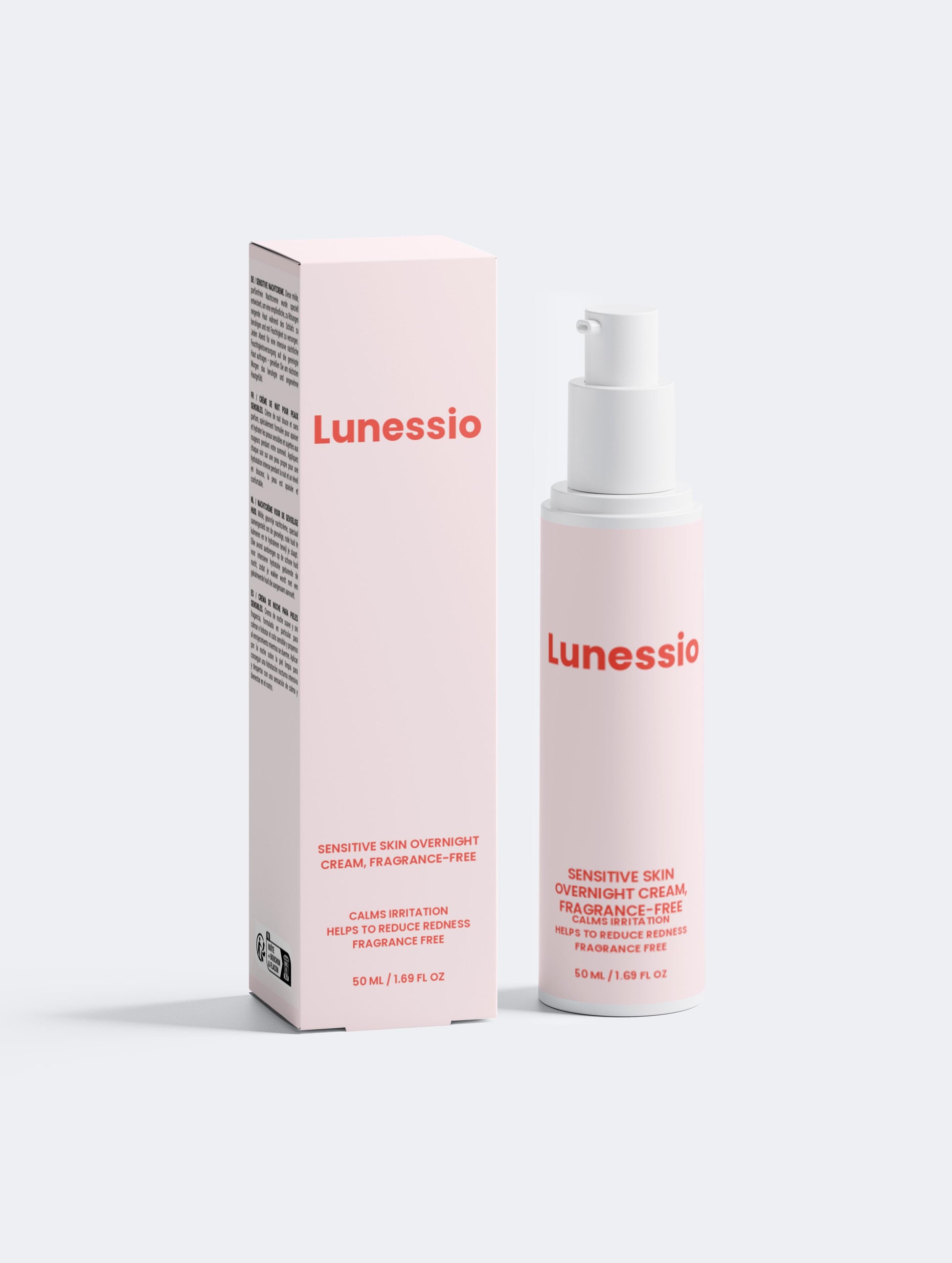 Sensitive Skin Overnight Cream, Fragrance-Free - Lunessio